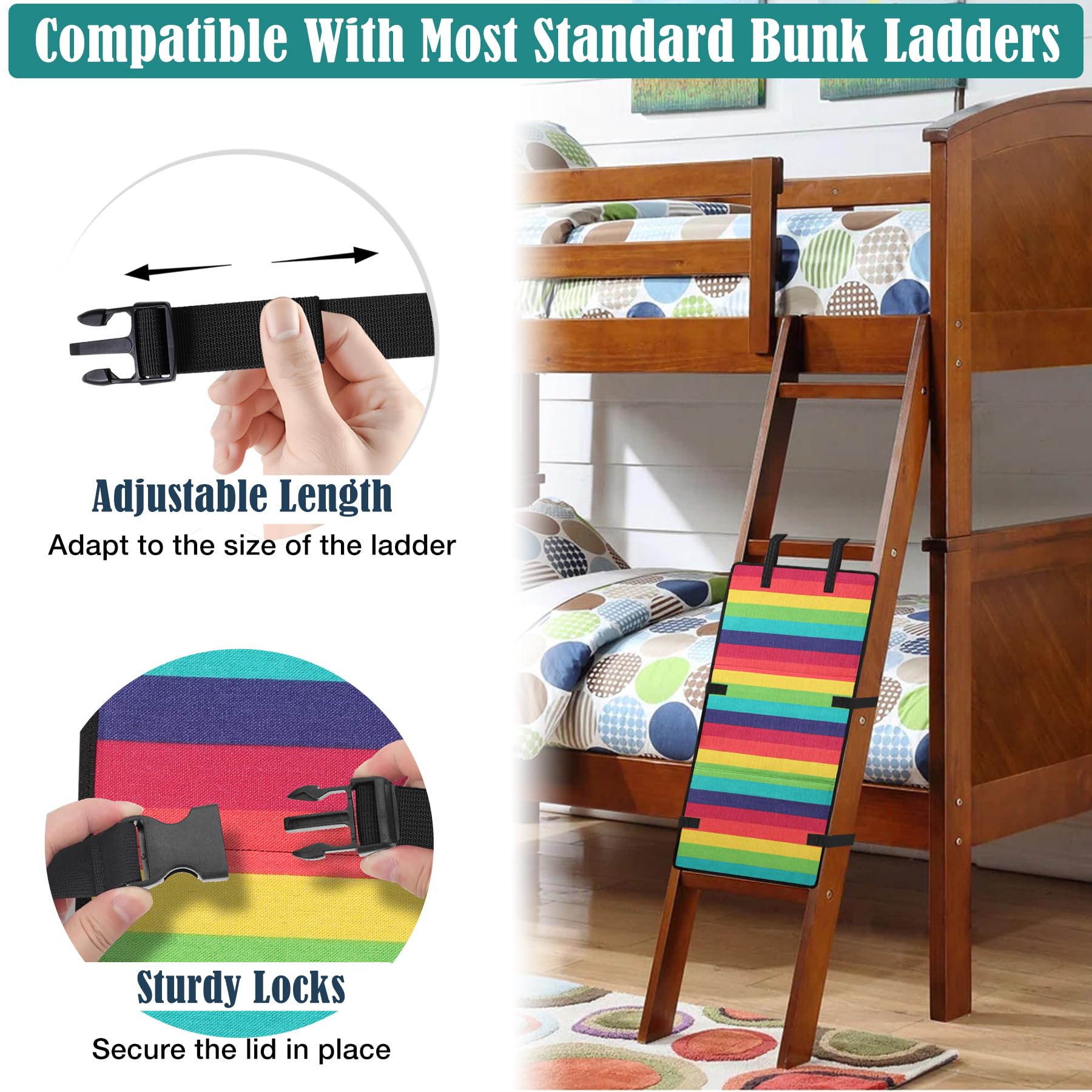 Vizava universal-fit ladder cover for bunk beds, playground ladders, and stairs.