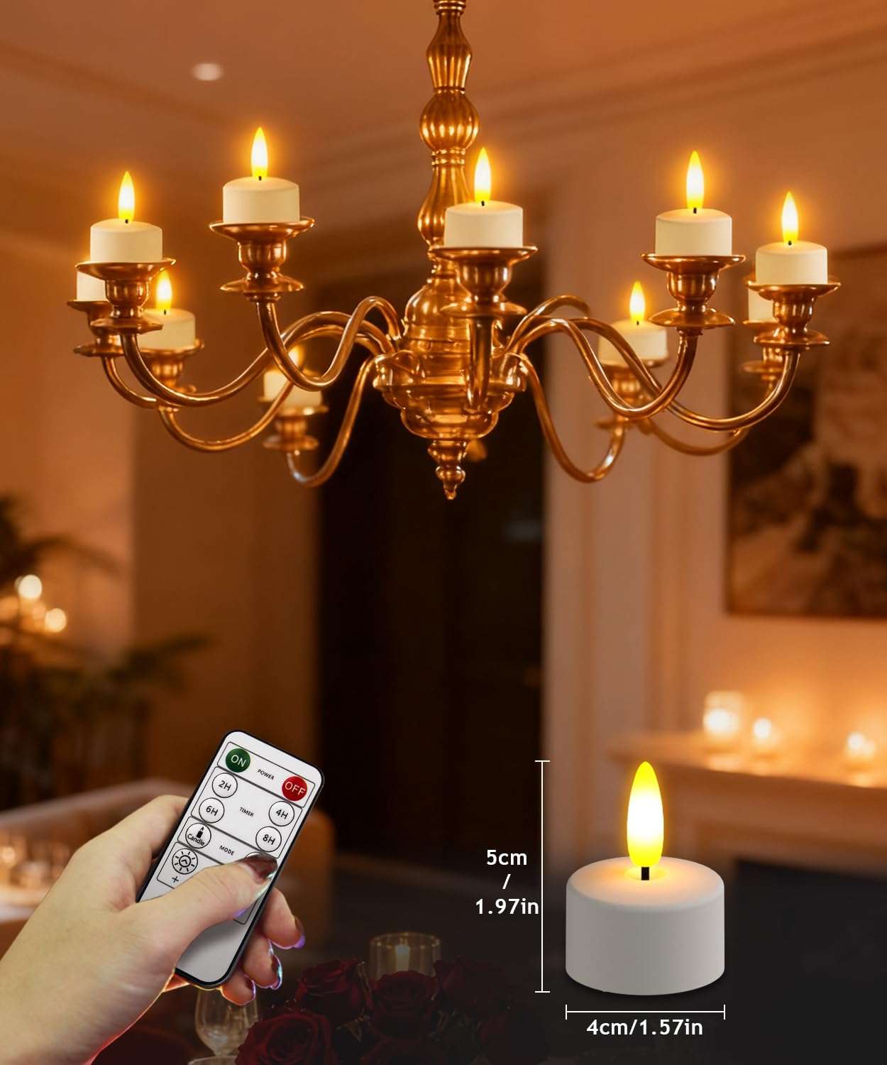 VK USB charging base powers candles while you relax and entertain.