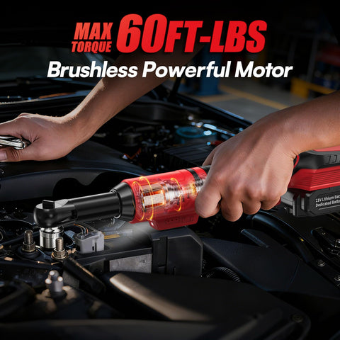 Vkdemer cordless ratchet delivering 60 ft-lbs torque for quicker fastenings