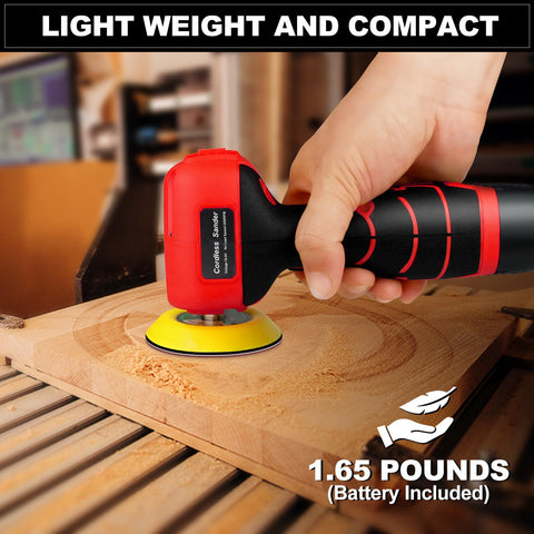 3-inch backing pad attached to the Vkndoynt sander for precise sanding
