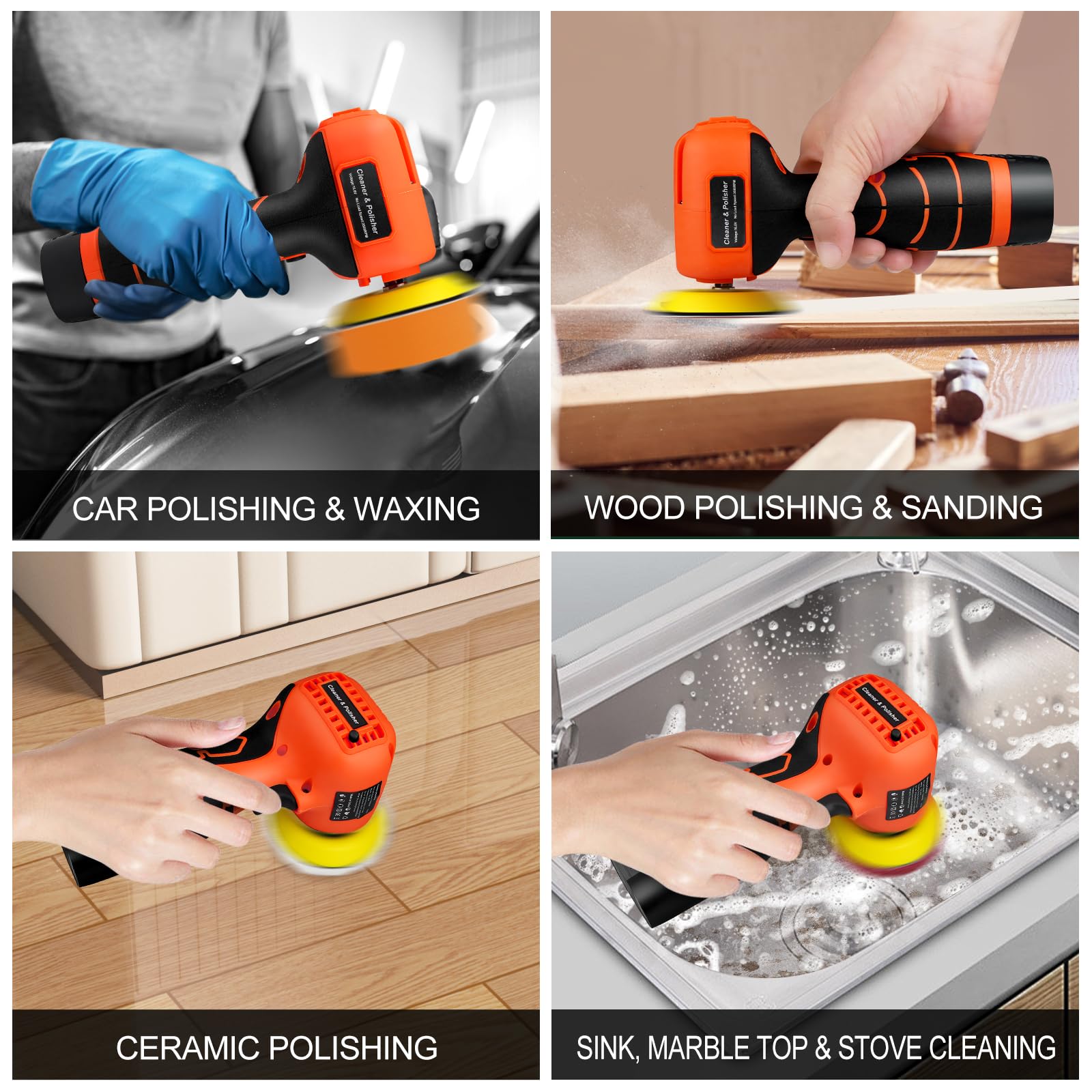 Vkndoynt 30-accessory kit for sanding, buffing and waxing.