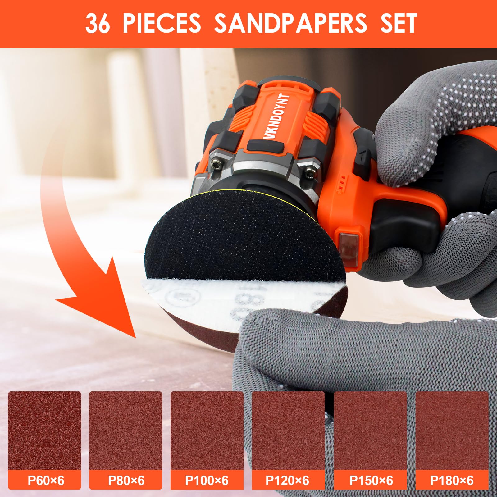 Vkndoynt compact sander ergonomic handle for comfortable use