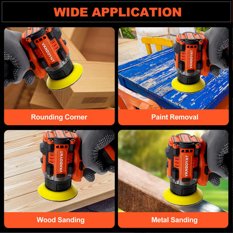 Vkndoynt sander in use for paint removal and surface prep