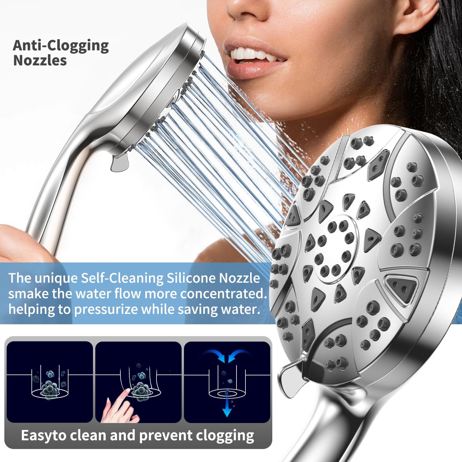 VKZK self-clean anti-clog nozzles reduce grime.