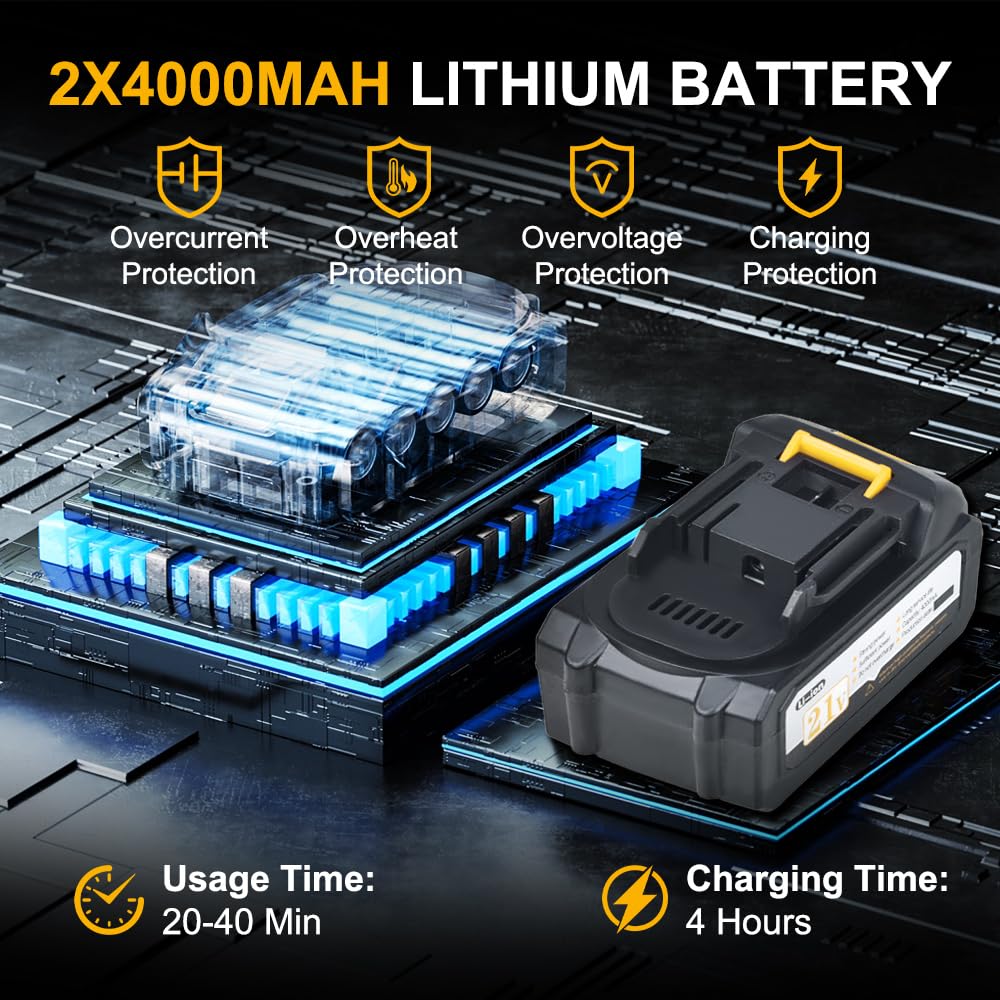 VLAIAN battery charger included for extended cordless operation