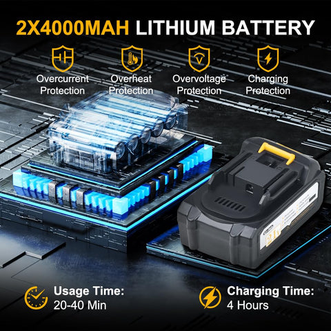 VLAIAN battery charger included for extended cordless operation
