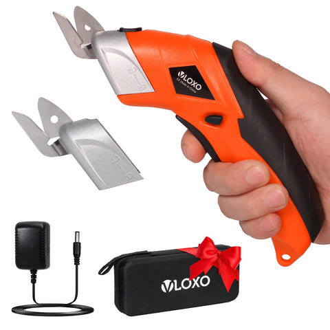 VLOXO cordless electric scissors front view, compact design for comfortable handling.