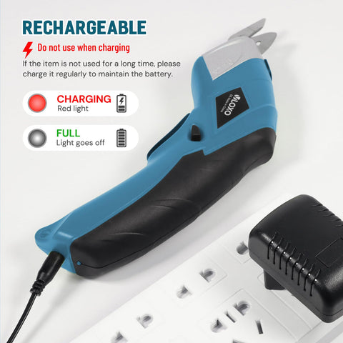 VLOXO cordless scissors in a workshop for efficient cutting.