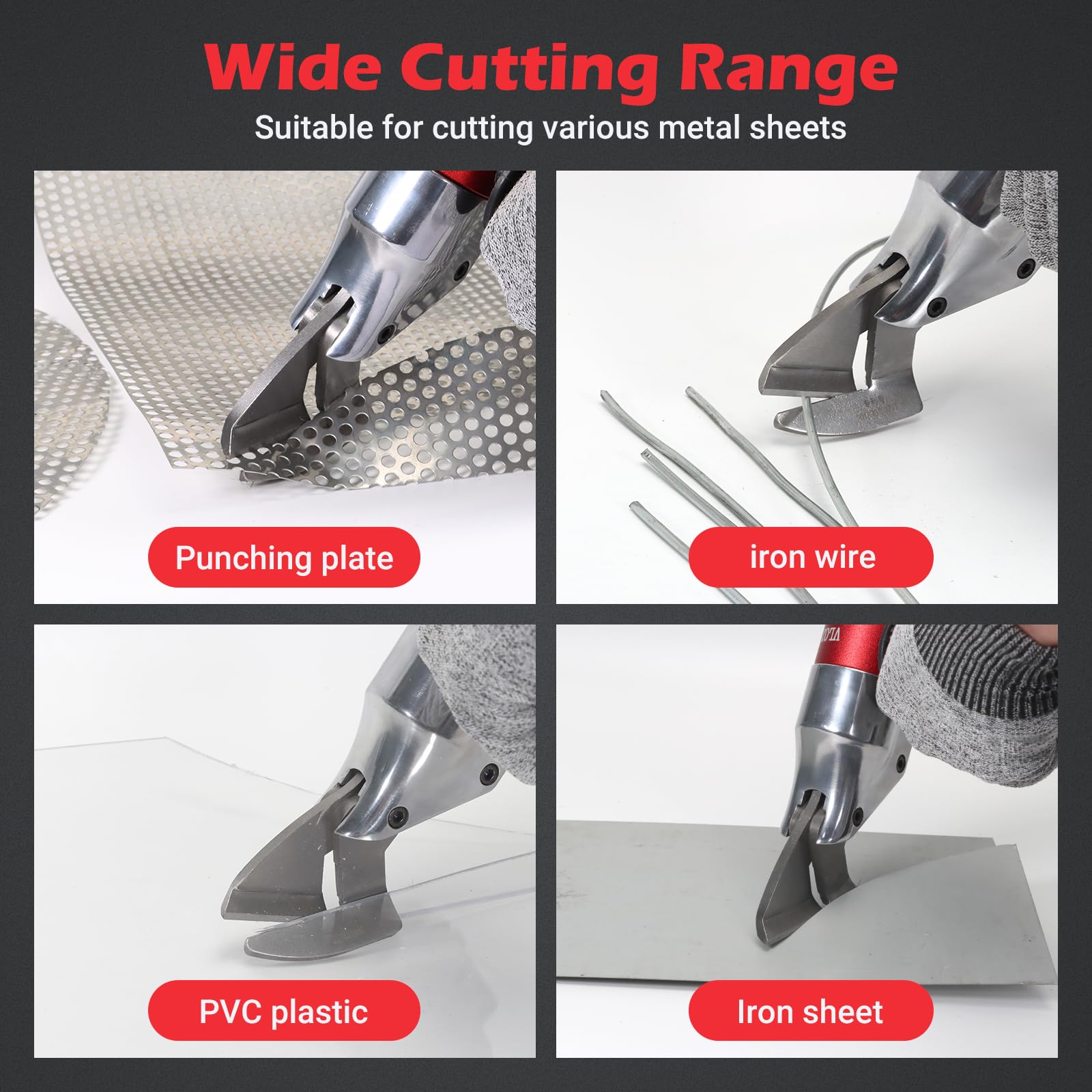 VLOXO cutter handles multiple materials including aluminum and galvanized steel.