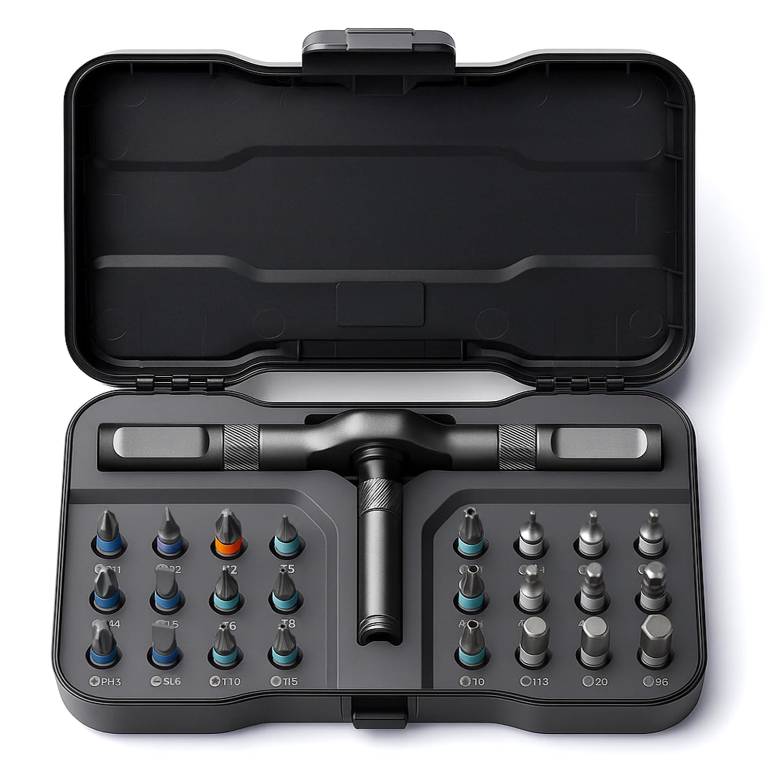 VMAN ratchet screwdriver set 24-in-1 with ergonomic handle for precise control.