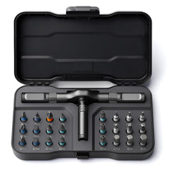VMAN ratchet screwdriver set 24-in-1 with ergonomic handle for precise control.