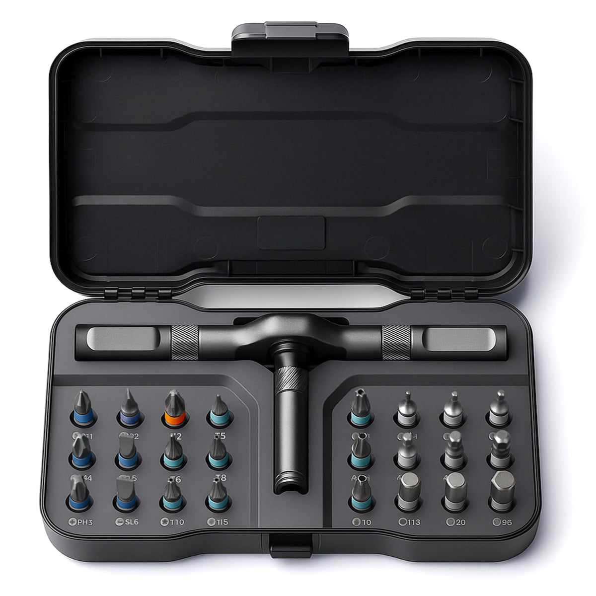 VMAN ratchet screwdriver set 24-in-1 with ergonomic handle for precise control.