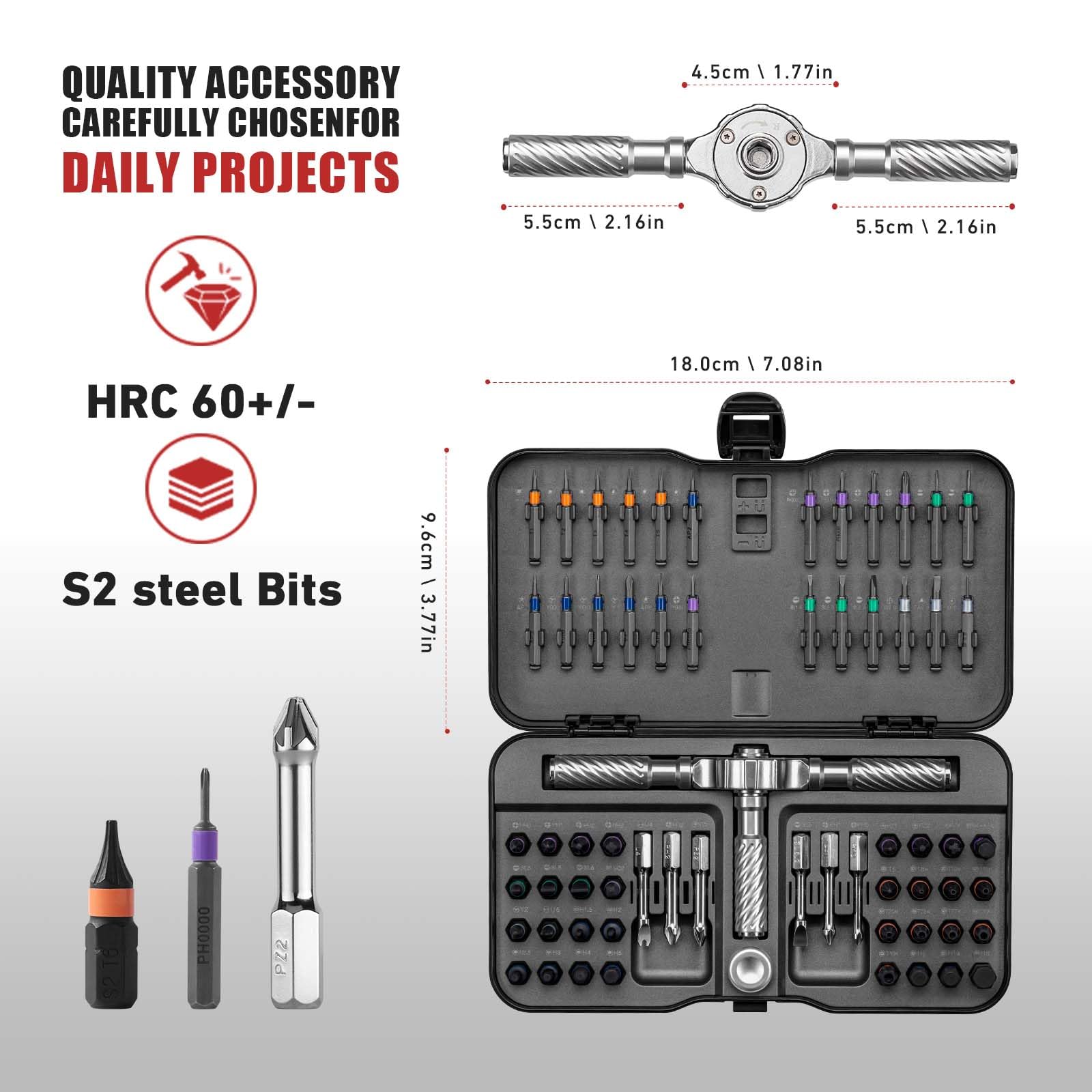VMAN ratchet screwdriver set short-shank bits enable fast fixes in tight spaces.