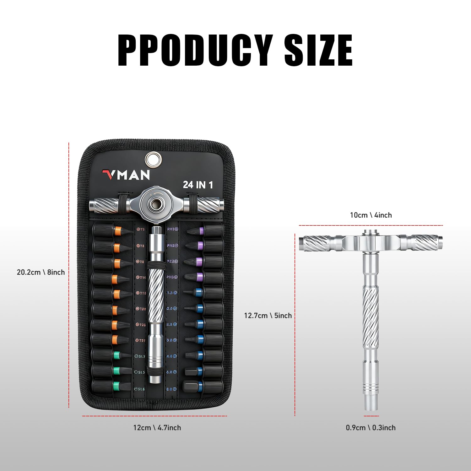 VMAN extended T-handle provides a comfortable grip for extended use.