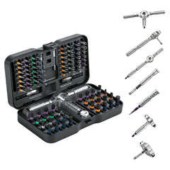 VMAN ratchet screwdriver set with transformable handle offering versatile reach.