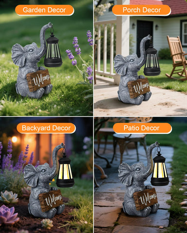 VMANYFIRE welcome elephant garden statue symbolizes hospitality for guests.
