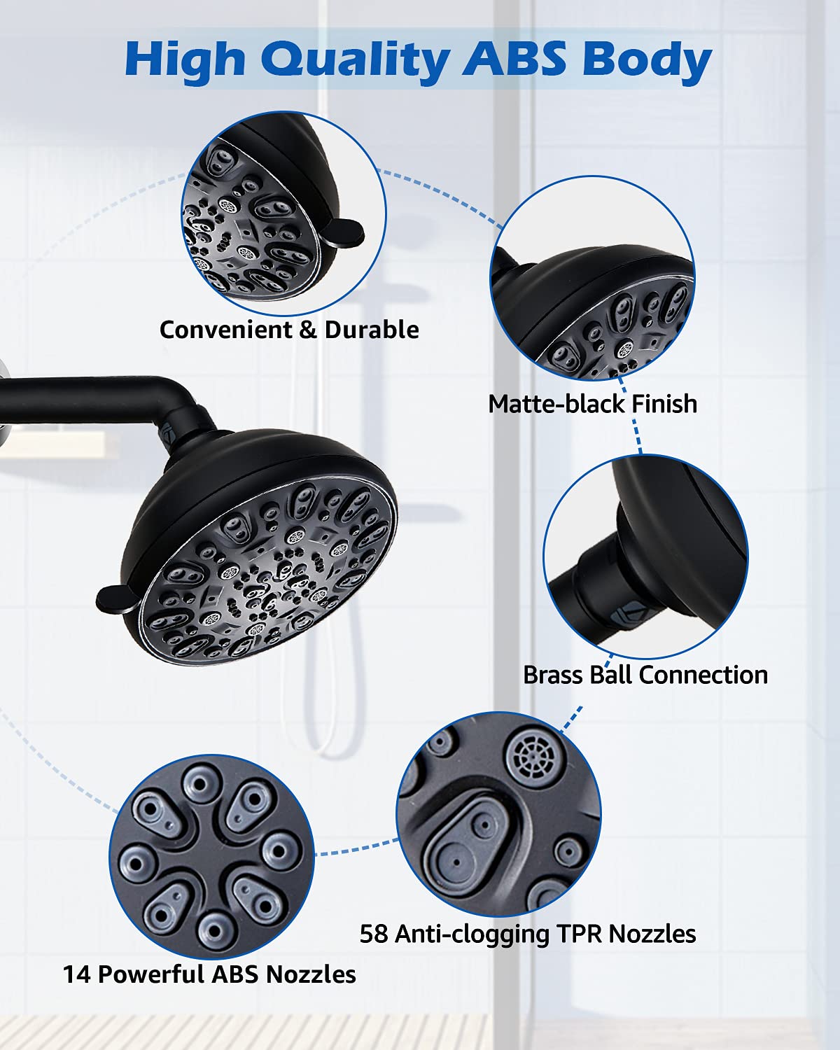 VMASSTONE FM-001 anti-clogging nozzles for simple cleaning and consistent spray