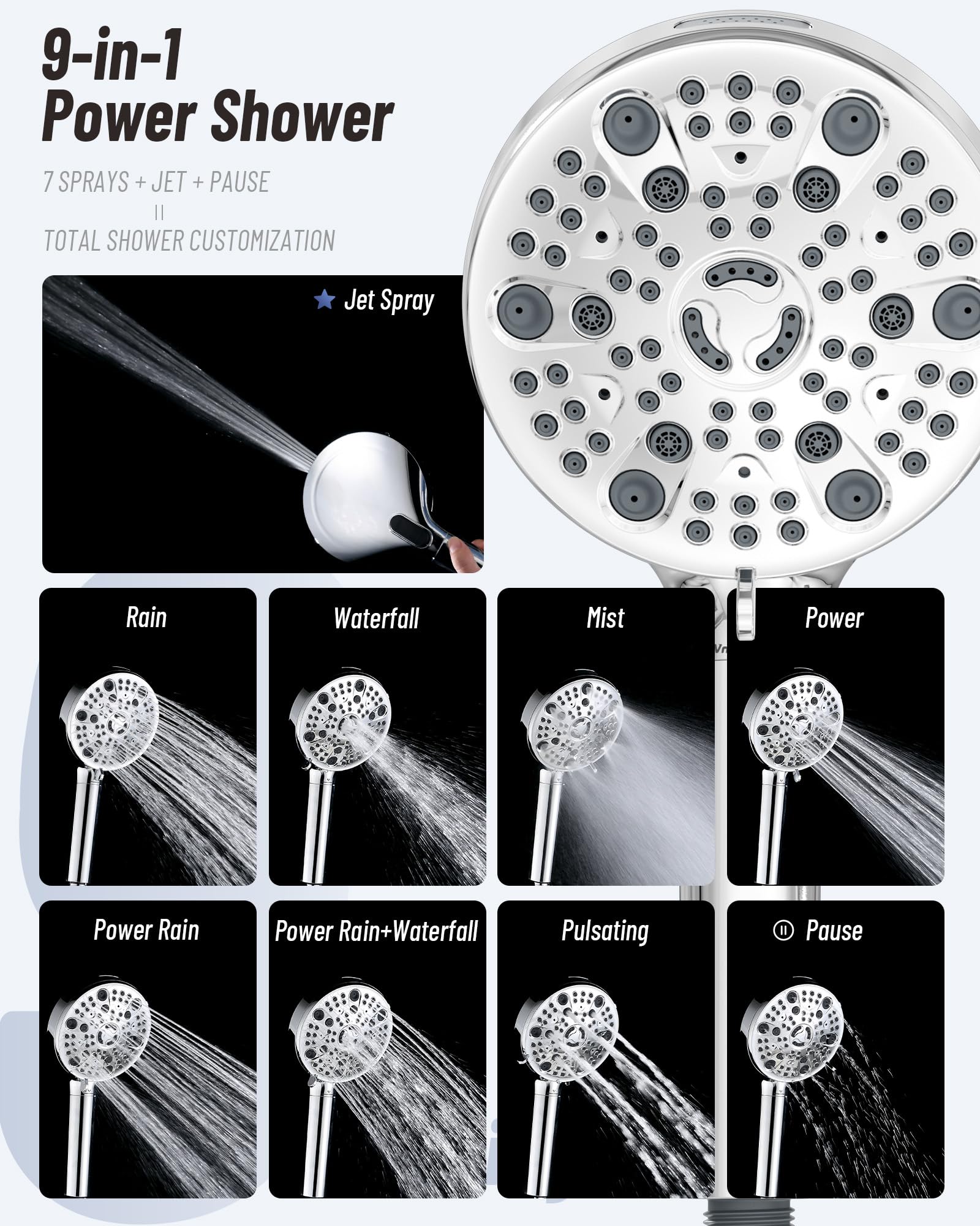 VMASSTONE HM-003 power-jet demonstrates targeted cleaning power for quick rinse