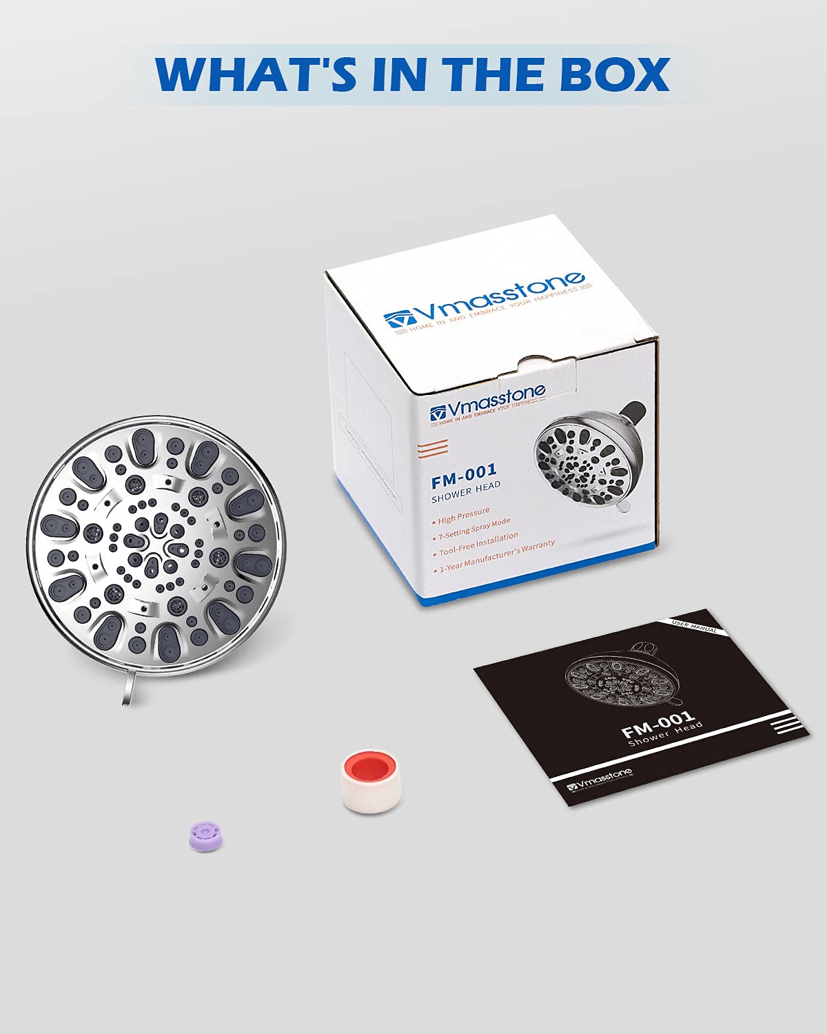 VMASSTONE chrome-plated ABS shell delivers durable, lightweight housing with corrosion resistance.