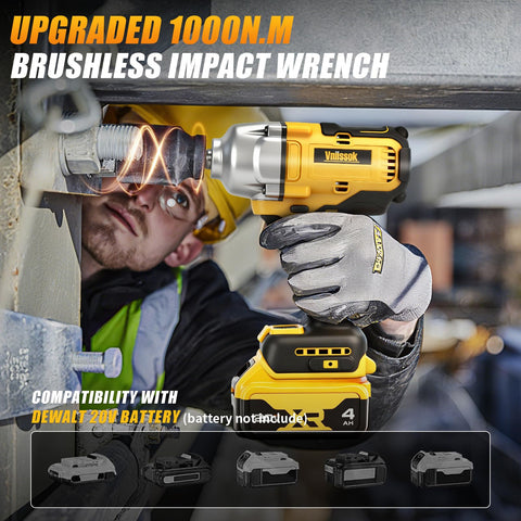 Vniissok cordless impact wrench with brushless motor for longer runtime and efficiency