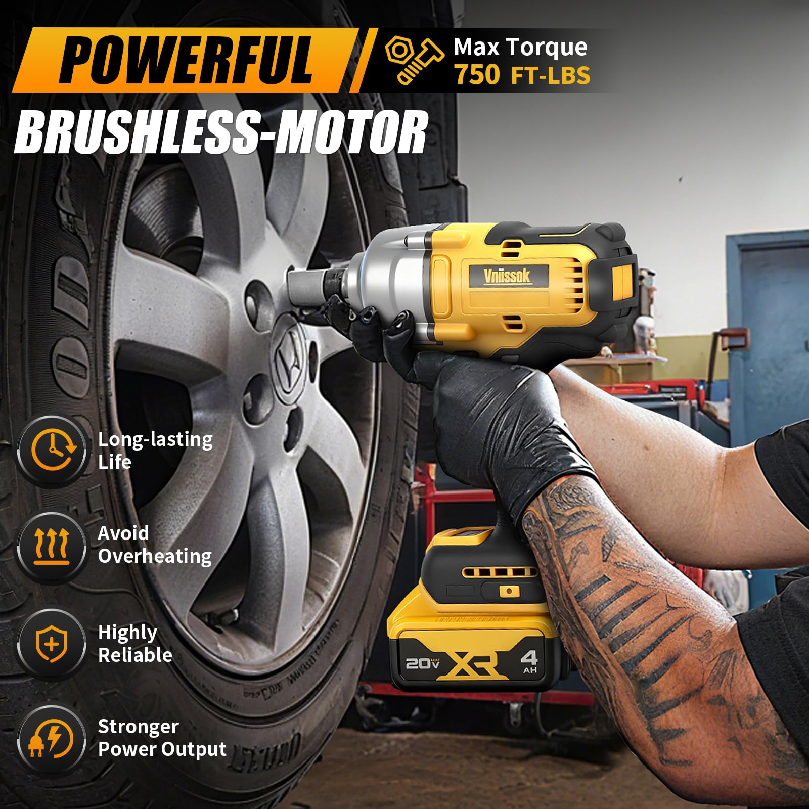 LED work light improves visibility during tire changes and repairs