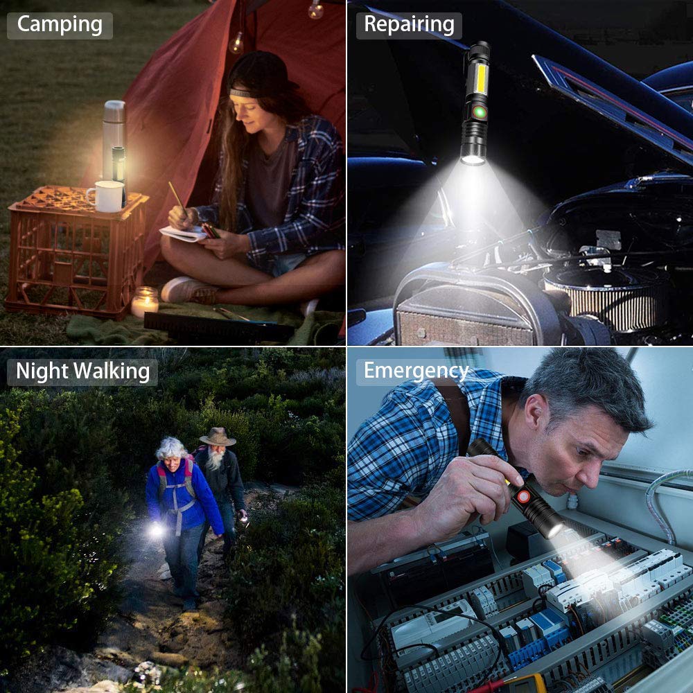 Vnina compact flashlight with pocket clip for travel convenience.
