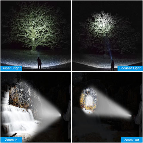 Vnina flashlight, 1000 lumens, bright long-range beam up to 600 feet
