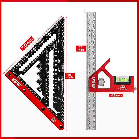 VNW 12-inch combination square for woodworking accuracy and marking.