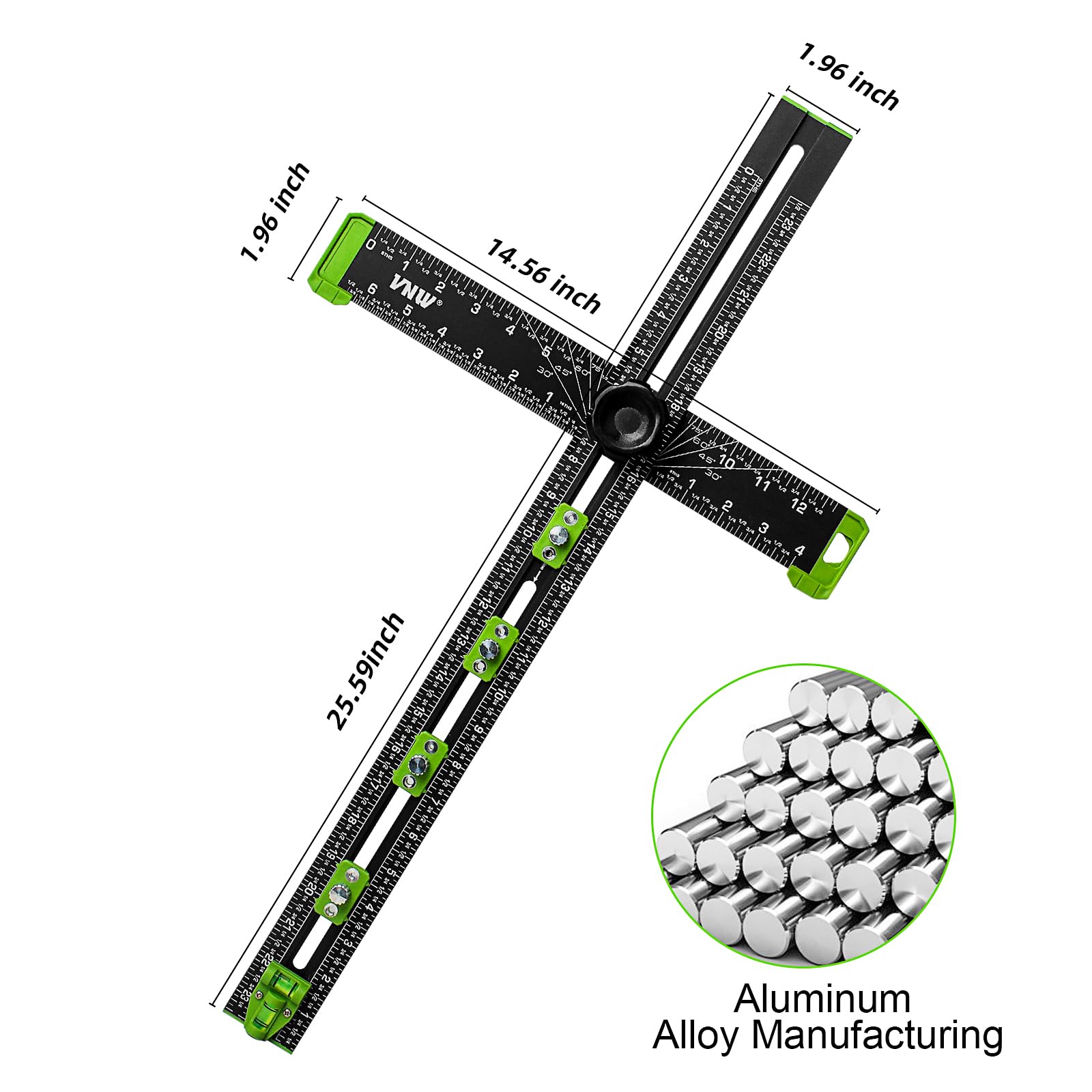 VNW 24in ruler provides reliable measurements for woodworking tasks.