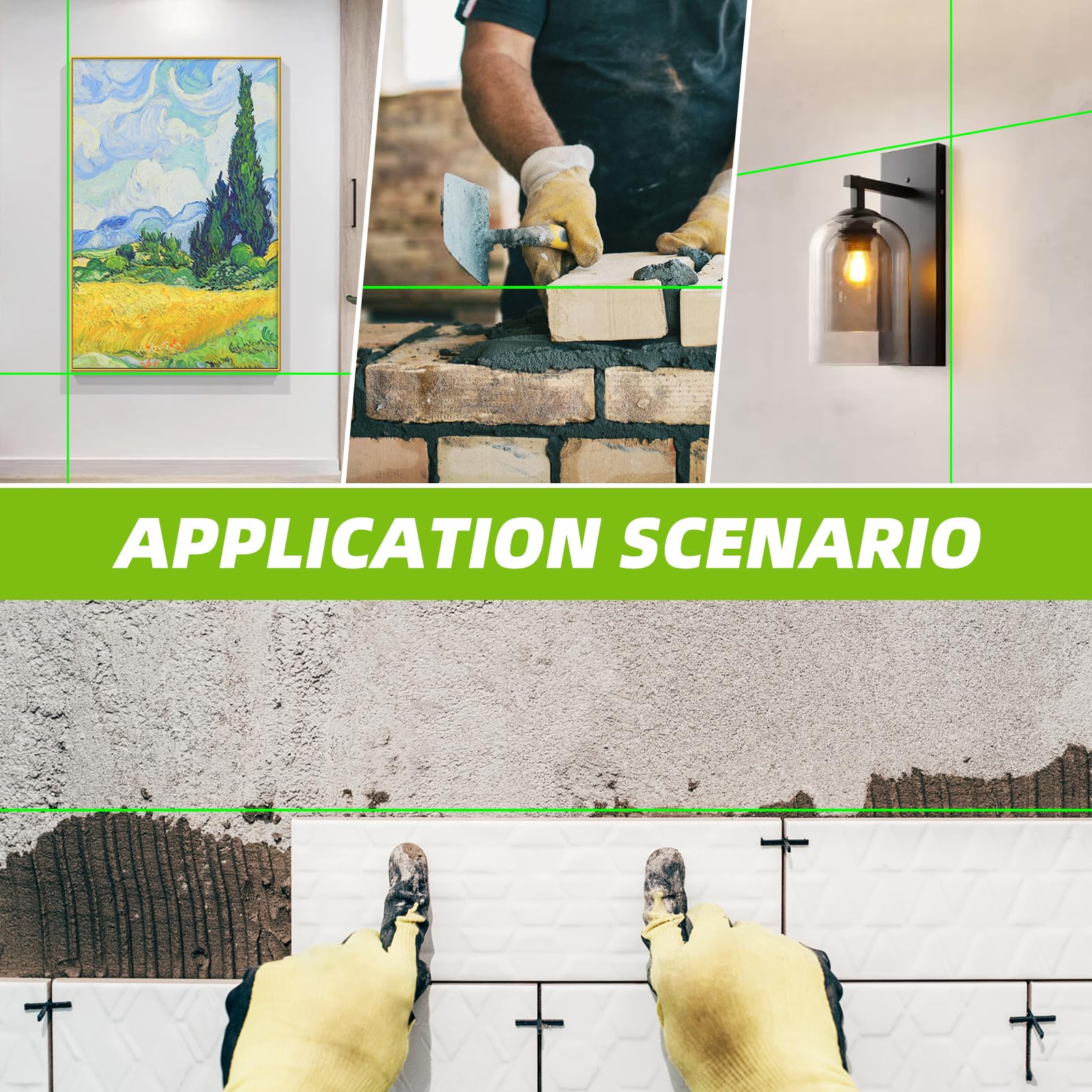 Ideal for hanging pictures and shelves with precise guides