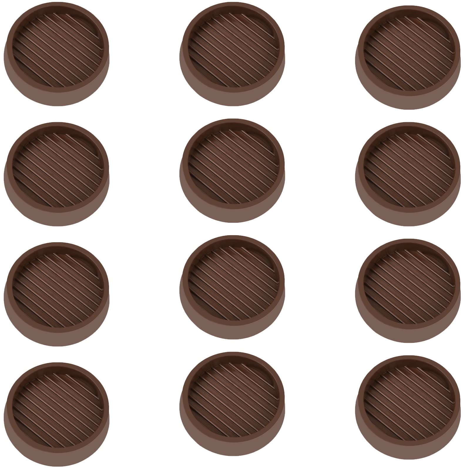 VOCOMO 2X2 round caster cups under sofa leg prevent slipping on hardwood floors.