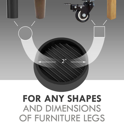 VOCOMO caster cup under sofa leg prevents slipping and floor scratches.
