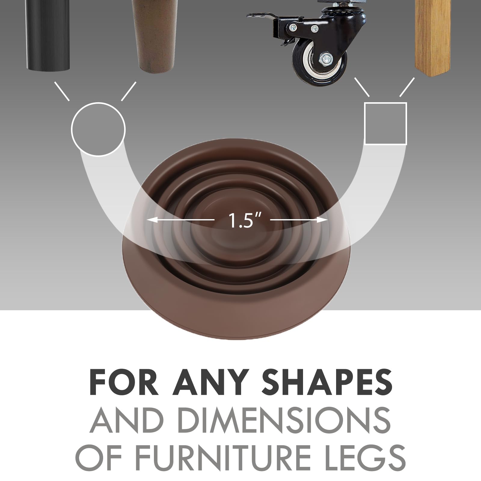 VOCOMO dense rubber material coasters protect floors from scratches and wear.