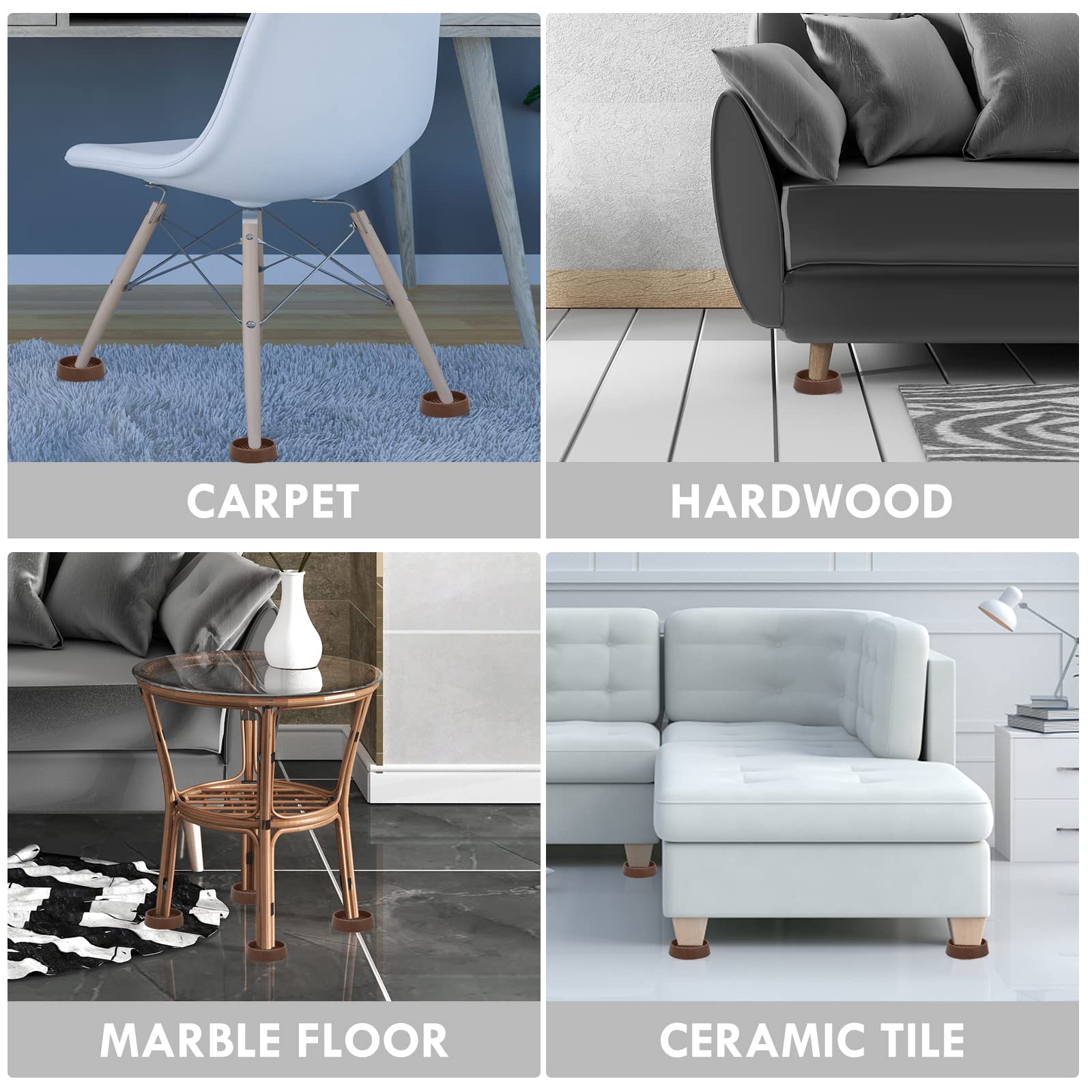 VOCOMO floor scratch protection keeps hardwood and tile looking new.