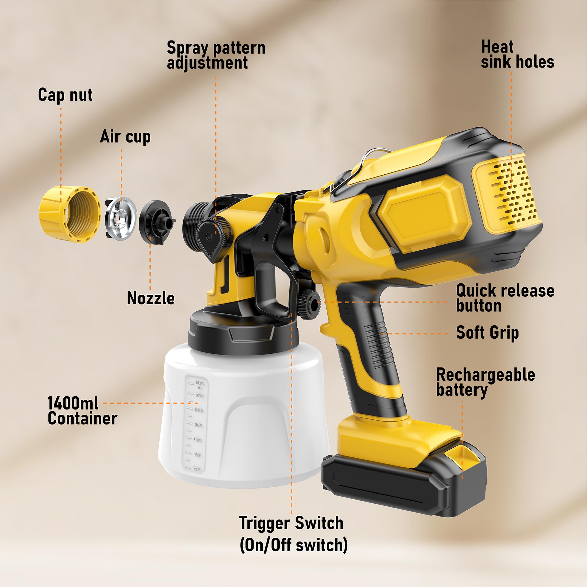 VocoxGpow easy-cleaning accessories help maintain spray quality.