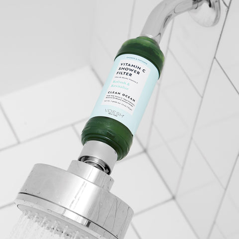 VOESH Vitamin C Shower Filter minimizes rust and sediments for clearer water