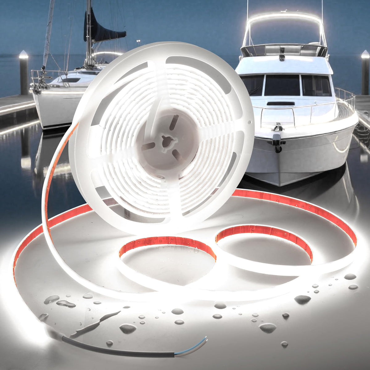 VOEWT COB LED strip daylight 6000K for bright, even illumination indoors and outdoors.