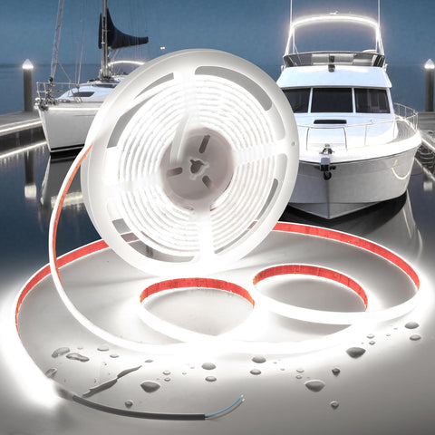 VOEWT COB LED strip daylight 6000K for bright, even illumination indoors and outdoors.