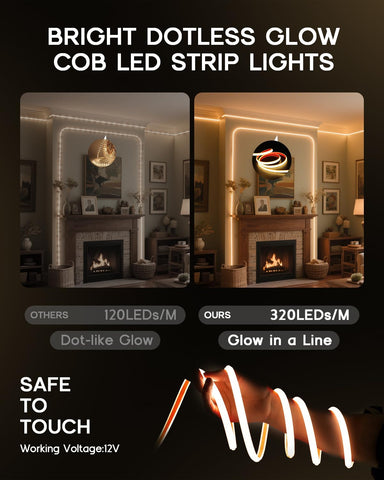VOEWT COB LED strip IP67 waterproof for outdoor use.
