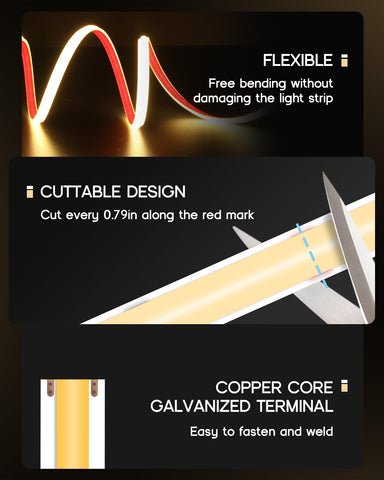 VOEWT LED strip easy install with double‑sided tape and clips.