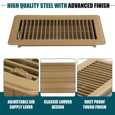 VOISEN drop-in installation floor vent requires no tools.