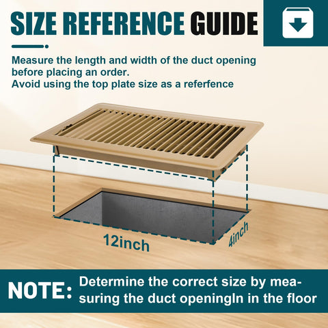 VOISEN floor register 4x12 brown lever shows easy airflow adjustment.