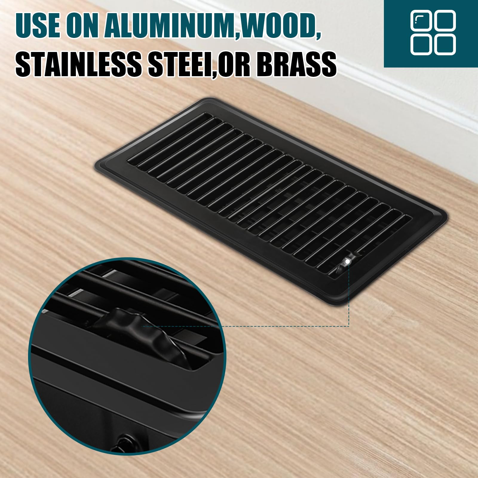 VOISEN black powder-coated finish resists wear in high-traffic areas