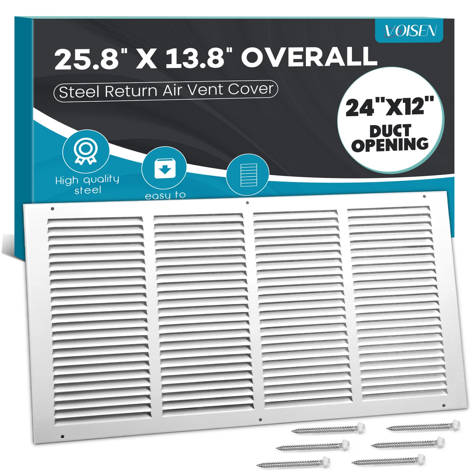 VOISEN return air grille on sidewall for efficient airflow.