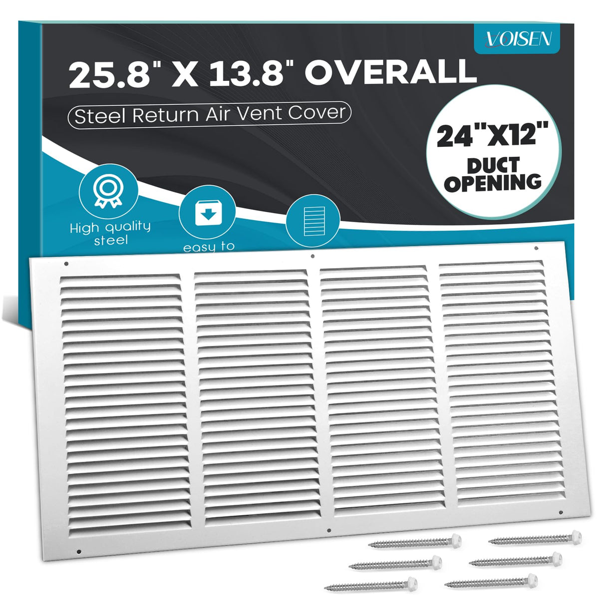 VOISEN return air grille on sidewall for efficient airflow.