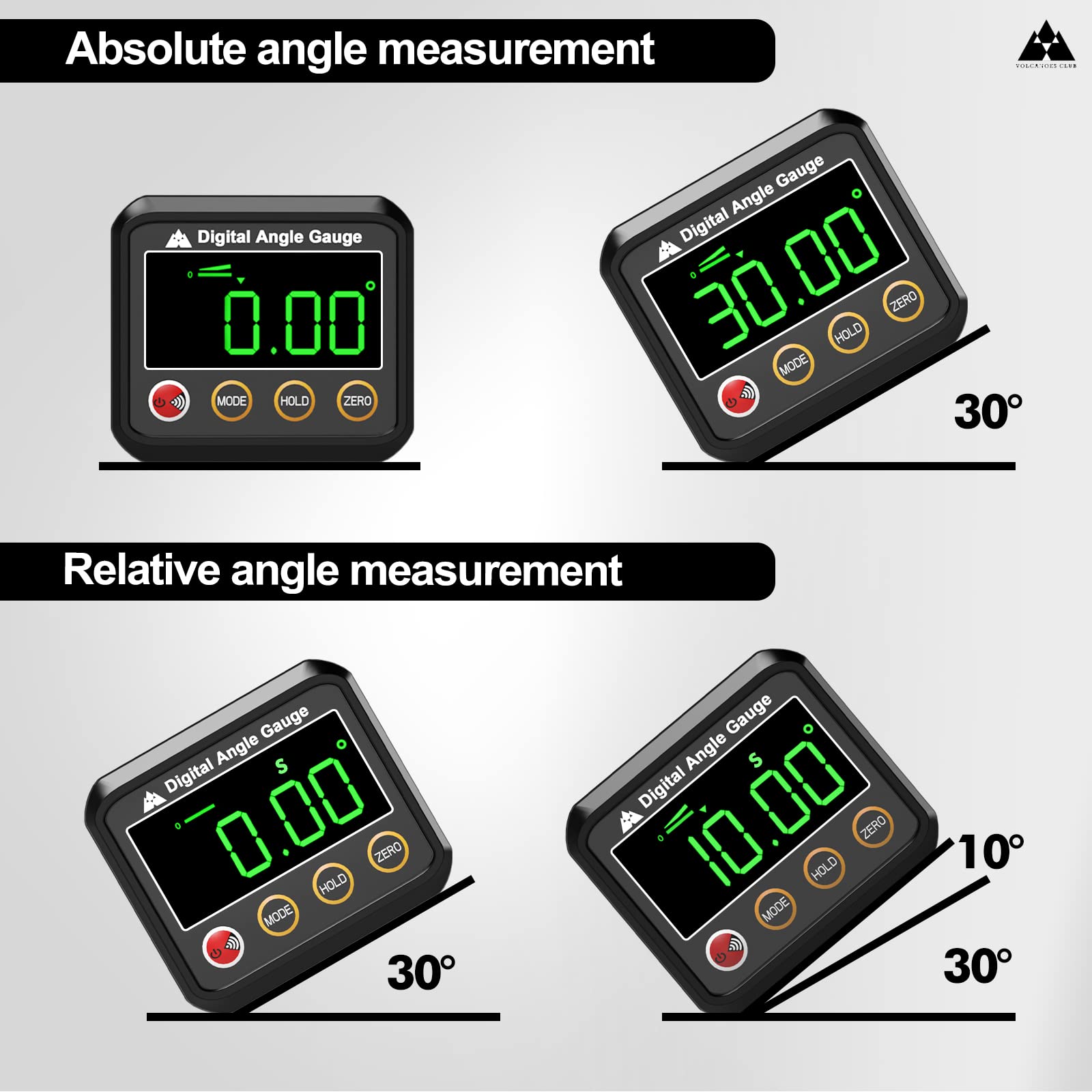 VOLCANOES CLUB compact angle finder kit in carrying bag