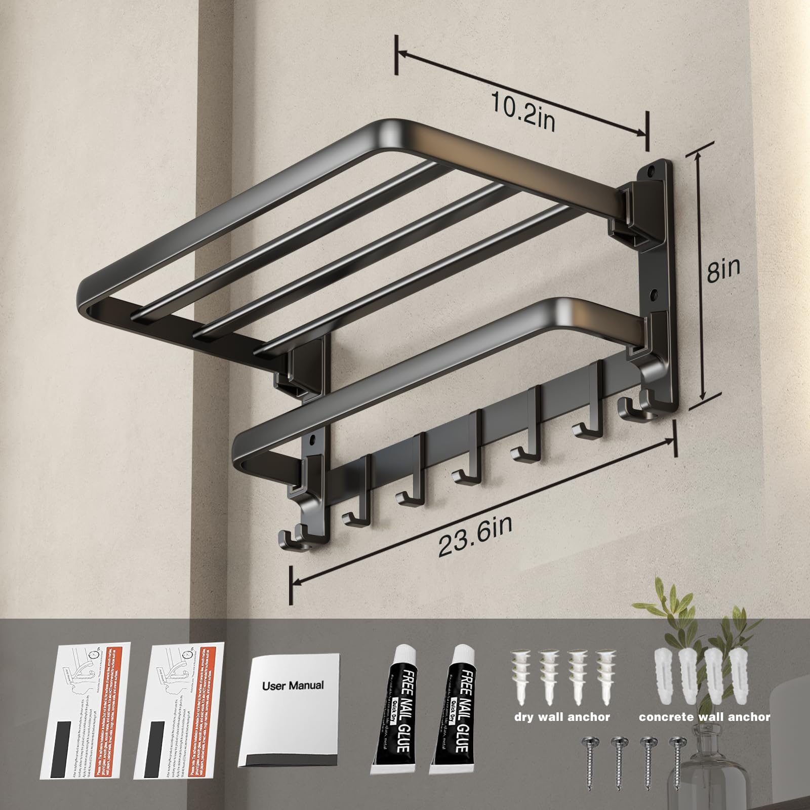 Voldra easy installation with adhesive or screw mounting options.