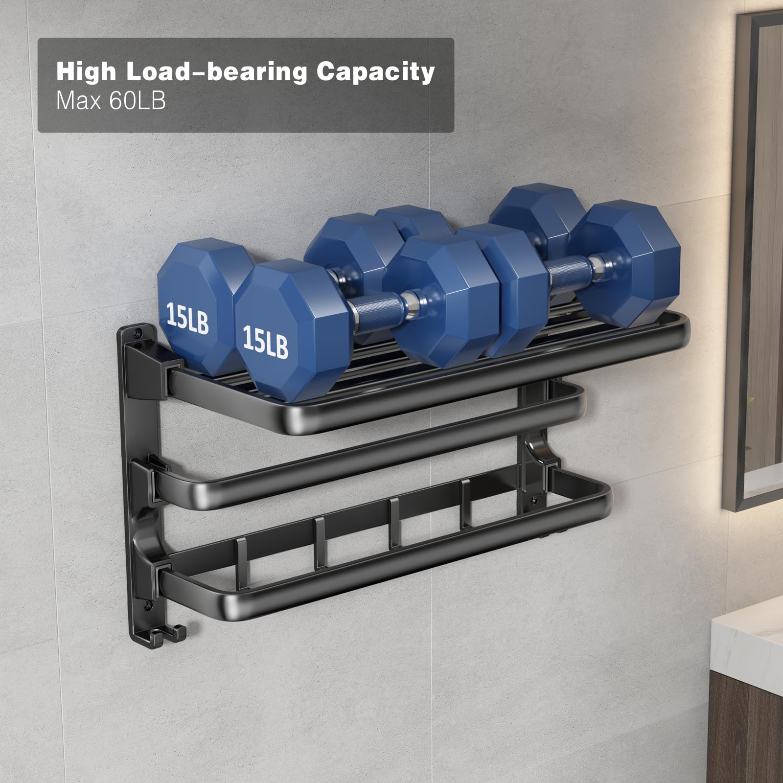 No drill or screw mounting options for easy wall installation