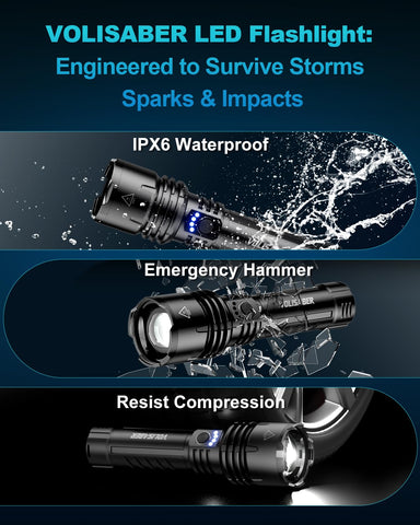 VOLISABER camping hunting flashlight brightens outdoor tasks