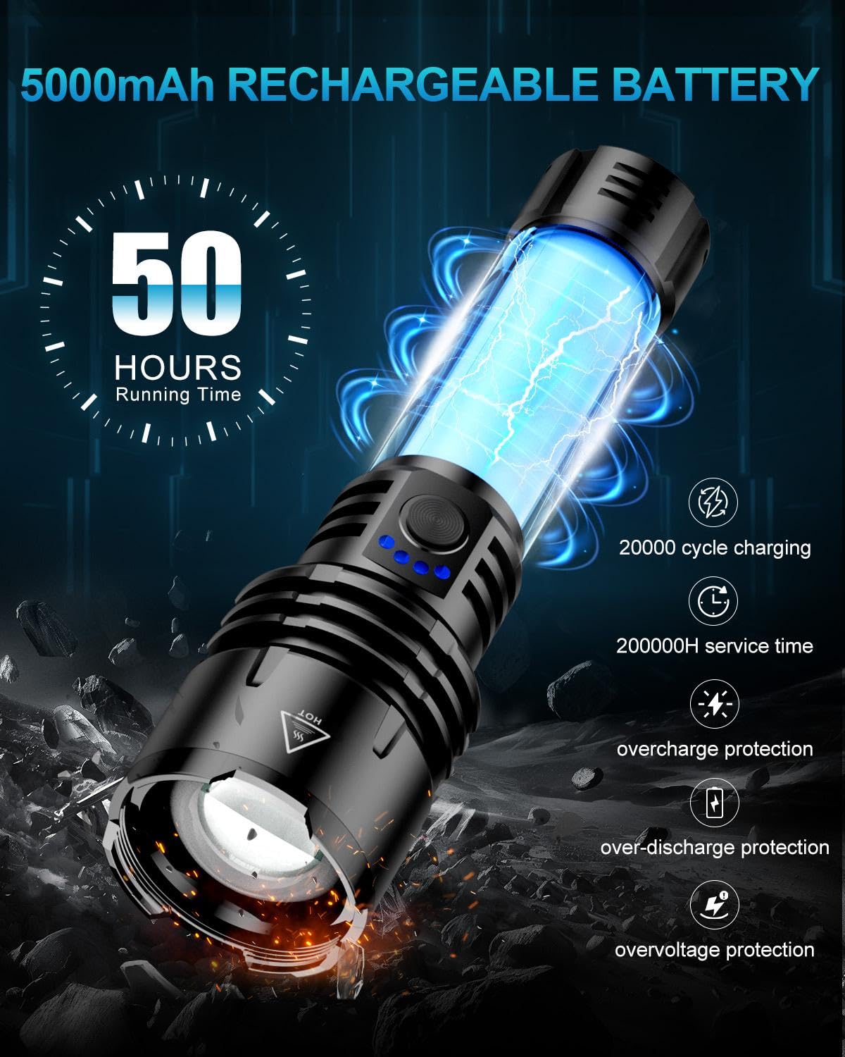 VOLISABER emergency charger flashlight charges phones during outages